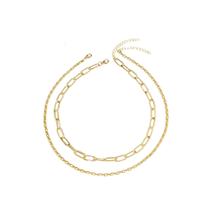 Colar Duplo Composição Corrente - Banhado em Ouro 18k