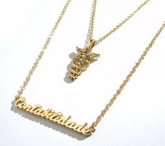 Colar Duplo Contabilidade Folheado a Ouro 18k Colar Duplo Contabilidade Folheado a Ouro 18k