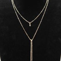 colar duplo corrente gargantilha feminino a ouro velho 2 camadas estilo europa