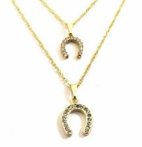 Colar Duplo Country Ferradura Folheado A Ouro 18k Colar Duplo Country Ferradura Folheado A Ouro 18k