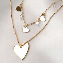 Colar Duplo de Coração