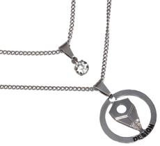 Colar Duplo Designer Design Formatura Profissão Inox