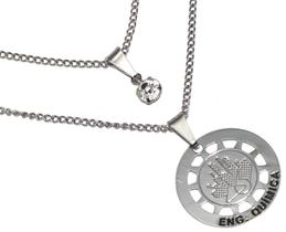 Colar Duplo Engenharia Química Profissão Aço Inox Colar Duplo Engenharia Química Profissão Aço Inox