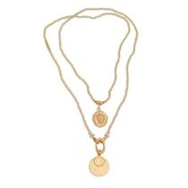 Colar Duplo Estilo Versacce com Medalhas - Ref: CBIJU000492