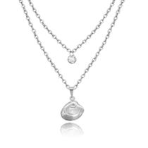 colar duplo feminino concha do mar aço inox antialérgico prata prateada não escurece gargantilha