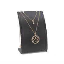 colar duplo feminino folheado dourado pata cat pet redondo cravejado gargantilha colar duplo feminino folheado dourado pata cat pet redondo cravejado gargantilha