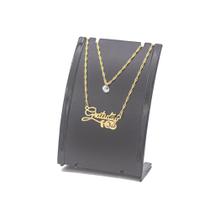 Colar Duplo Feminino Gratidão flor de Rosa corrente folheado dourado ponto de luz gargantilha choker