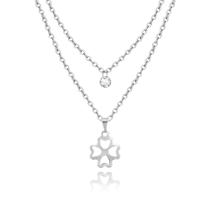 colar duplo feminino não escurece trevo de 4 folhas Amizade em aço inox antialérgico corrente fino colar duplo feminino não escurece trevo de 4 folhas Amizade em aço inox antialérgico corrente fino