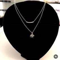 Colar duplo feminino prata Colar duplo feminino prata