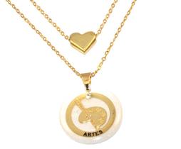 Colar Duplo Minha Profissão Artes Pintura Folheado Ouro 18k Colar Duplo Minha Profissão Artes Pintura Folheado Ouro 18k