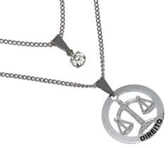 Colar Duplo Minha Profissão Direito Advogada Aço Inox