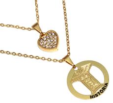 Colar Duplo Minha Profissão Historia Folheado Ouro 18k Colar Duplo Minha Profissão Historia Folheado Ouro 18k