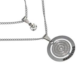 Colar Duplo Minha Profissão Marketing Aço Inox Colar Duplo Minha Profissão Marketing Aço Inox