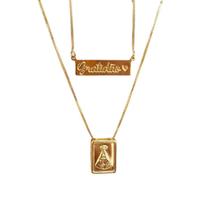 Colar Duplo Nossa Senhora Gratidão Semijoia Banhada no Ouro 18k Colar Duplo Nossa Senhora Gratidão Semijoia Banhada no Ouro 18k