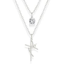 Colar Duplo Pingente Fé E Ponto Luz Prata Legitima 925 Colar Duplo Pingente Fé E Ponto Luz Prata Legitima 925