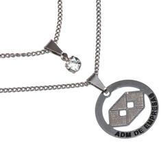 Colar Duplo Profissão Formatura Administração Aço Inox Colar Duplo Profissão Formatura Administração Aço Inox