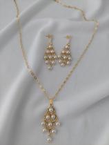 Colar e Brinco Perola