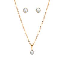 Colar E Brinco Ponto De Luz Dia Das Mães Folheado A Ouro 18k