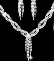 Colar e Brincos c Cristais Rhinestone Mt brilho p Noivas, Festas, Formaturas...