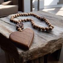 Colar e enfeite de mesa coração e flor em madeira feito a mão para mesa parede vaso Colar e enfeite de mesa coração e flor em madeira feito a mão para mesa parede vaso