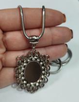 Colar E Moldura De Espelho Almas, Oxum, Yemanjá E Pomba Gira(PRATEADO) Colar E Moldura De Espelho Almas, Oxum, Yemanjá E Pomba Gira(PRATEADO)