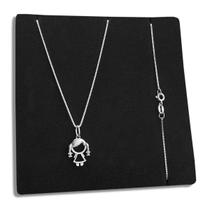 Colar e Pingente Menina Filha Prata 925 Legítima Maciça Veneziana