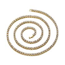 Colar E Pulseira De Corrente Tennis 4MM Iced out Para Homens E Mulheres, Joias De Moda Hip-Hop, 8-30 Colar E Pulseira De Corrente Tennis 4MM Iced out Para Homens E Mulheres, Joias De Moda Hip-Hop, 8-30
