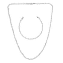 Colar E Pulseira Elo Português Prata Legítima 925