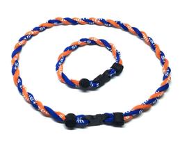 Colar e pulseira esportiva CEBUY Tornado Titanium Azul/Laranja