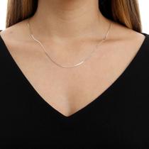 Colar E Pulseira Feminina Laminada Prata 925 40 Cm Ref. 294