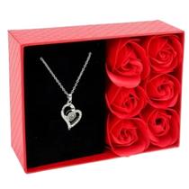 Colar e Rosa Porta Joia Caixa de Presente 13cm