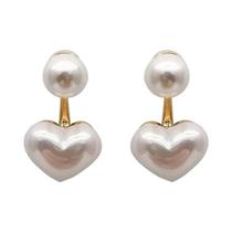 Colar Elegante Com Pingente De Coração De Pérola Para Mulheres, Joias De Luxo Com Pérolas Imitadas, Colar Elegante Com Pingente De Coração De Pérola Para Mulheres, Joias De Luxo Com Pérolas Imitadas,