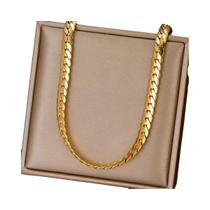 Colar Elegante De Corrente Lateral De 5MM Em Prata Esterlina 925 Com Ouro 18K, Moda Coreana Para