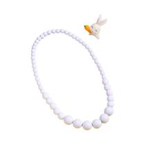 Colar Elegante Feminino De Resina Com Imitação De Pérolas, Design Redondo Em Sete Cores, Presente Colar Elegante Feminino De Resina Com Imitação De Pérolas, Design Redondo Em Sete Cores, Presente