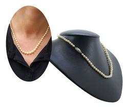 Colar Elegante Formal Social Pérola Fecho Ouro Branco 18k