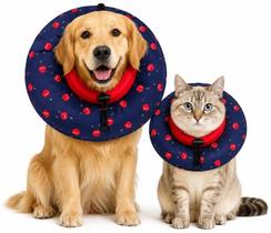 Colar elizabetano almofadado confortavel cereja para gatos e caes Colar elizabetano almofadado confortavel cereja para gatos e caes