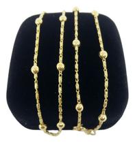 Colar Elo Grego Com Esferas 45cm Joias Nobre Banhada a Ouro