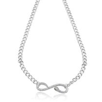 Colar Elo Grumet com Serpente Cravejada com Zircônias Folheado Ródio Branco Colar Elo Grumet com Serpente Cravejada com Zircônias Folheado Ródio Branco