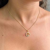 Colar Elo Nossa Senhora em Zircônias e Banhado Ouro 18k