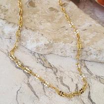 Colar Elo P Martelado Banhado Ouro Izagi Colar Elo P Martelado Banhado Ouro Izagi