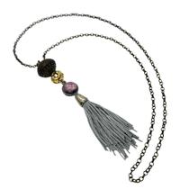 Colar Elos Americanos Balões Pedra Tassel Dourado Envelhecido 4789