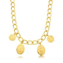 Colar elos com medalhinhas oração, nossa senhora, são bento e santo antônio