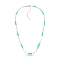 Colar elos com pontos turmalina fusion banhado a ródio - 45 cm Colar elos com pontos turmalina fusion banhado a ródio - 45 cm