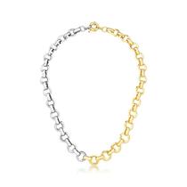 COLAR ELOS REDONDOS BANHADA A DOIS TONS - Joia Elegante