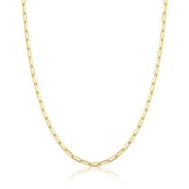 COLAR ELOS RETANGULARES LISOS BANHADO A OURO - 40cm + 5cm Extensor