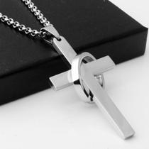 Colar em Aço Crucifixo Minimalista
