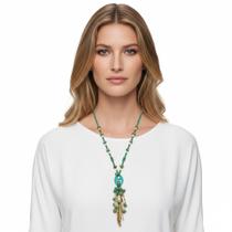 Colar em cascalhos resinados importados, pingente CX-9667