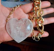 Colar em Coração de Quartzo Cristal