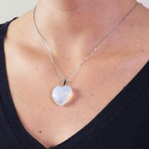 Colar em Coração Opalina Amor e Poder Feminino 50 cm