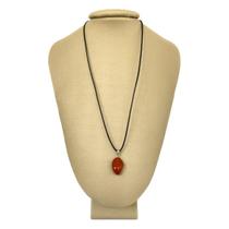 Colar em Couro Grego e Prata Cornalina - Ponte Vecchio Joias